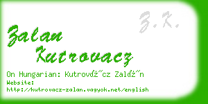 zalan kutrovacz business card